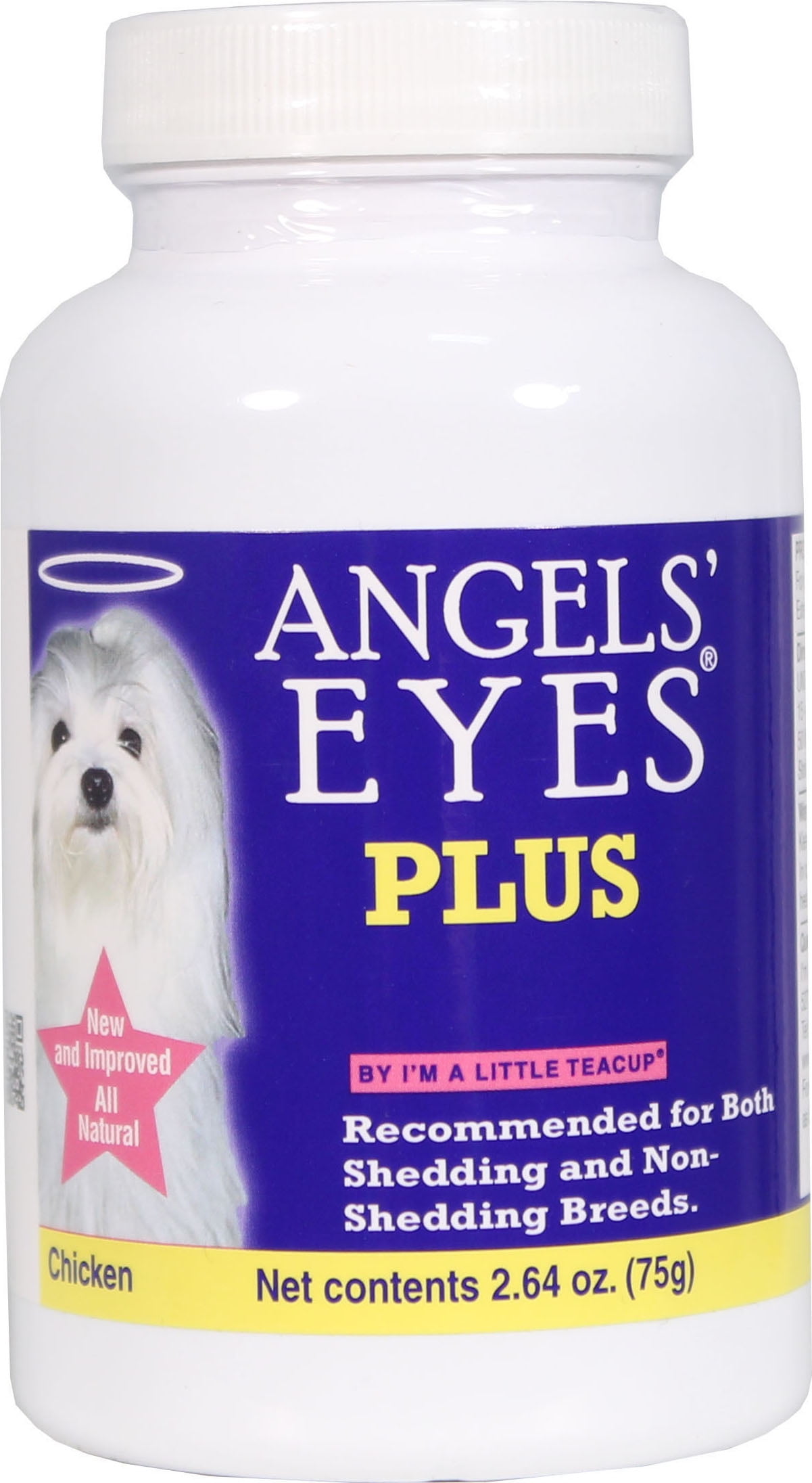 Angels' Eyes Plus Tear Stain Powder Supplement for Dogs & Cats, Chicken