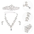 thumbnail image 3 of KAKOWELY Bridal Wedding Jewelry Set Rhinestone Tiara Necklace Earrings,4.49"X5.12"X1.97", 3 of 4