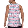 thumbnail image 3 of Fotbe Striped Flamingo Pattern Men's Quick Dry Workout Tank Top Gym Muscle Tee Fitness Bodybuilding Sleeveless T Shirt Breathable Workout Shirt-Medium, 3 of 9