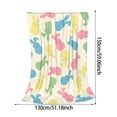 thumbnail image 3 of Huanglei Easter Day Rabbit Throw Blanket Cozy Colorful Bunny Fleece Blanket Happy Easter Rabbit For Indoor Warm Flannel Bedding Throw For Couch Sofa Bed, 3 of 6