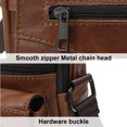 thumbnail image 3 of Bolso de mensajero de cuero para hombre, bolso bandolera multifuncional de gran capacidad con correas ajustables para el trabajo y los negocios, 3 of 8
