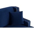 Modern Soft Velvet Fabric Sofa with Nailhead Trim Details, Royal Blue