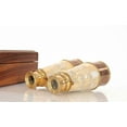 thumbnail image 5 of Elegant Brass and Mother of Pearl Binoculars in Wooden Storage Box, 5 of 6