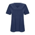 thumbnail image 3 of Womens T Shirts Summer Tops 2025 Solid Color Short Sleeve V-Neck Lightweight Loose Tees Tshirts Shirts for Women, 3 of 6