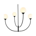 thumbnail image 3 of Living District Nyomi 42" 4-Light Metal/Glass Chandelier in Black/White, 3 of 8