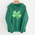thumbnail image 2 of Tnhcen Women's St. Patrick's Day Shamrock Print Pocket Drop Shoulder Long Sleeve Hoodie - Green Plus Size Casual Sweatshirts S-2XL, 2 of 3