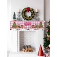 thumbnail image 5 of Christmas Cats Mantel Scarf Fireplace Decorations for Living Room, XmasTree Winter Gifts Floral Pink Plaid Fireplace Mantel Scarf Cover Runner for Halloween/Thanksgiving/Christmas Decor 60"x17", 5 of 6
