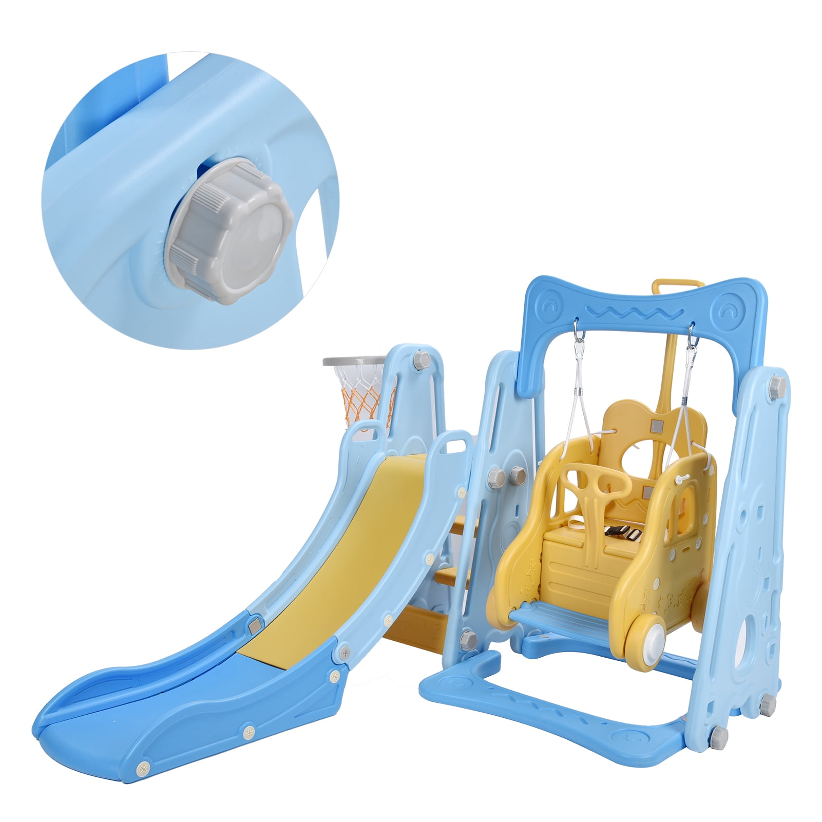 Columpio 4 En 1 Para Bebés Y Niños Pequeños - Plegable, Con Asiento Ajustable Y Cuerdas Resistentes, Marco De Metal
