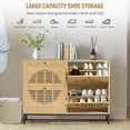 thumbnail image 4 of RARZOE Shoe Cabinet for Entryway with 4 Flip Drawers, Narrow Wood Shoe Storage Cabinet with Metal Legs, Freestanding Hidden Shoe Organizer Closed Shoe Rack Cabinet for Foyer,Hallway (47.24''Natural), 4 of 18