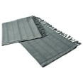 thumbnail image 4 of Ox Bay Sarra Bluish Gray Striped Fringed Ultra-Soft Turkish Cotton Reversible Throw Blanket, 50" x 60", 4 of 8