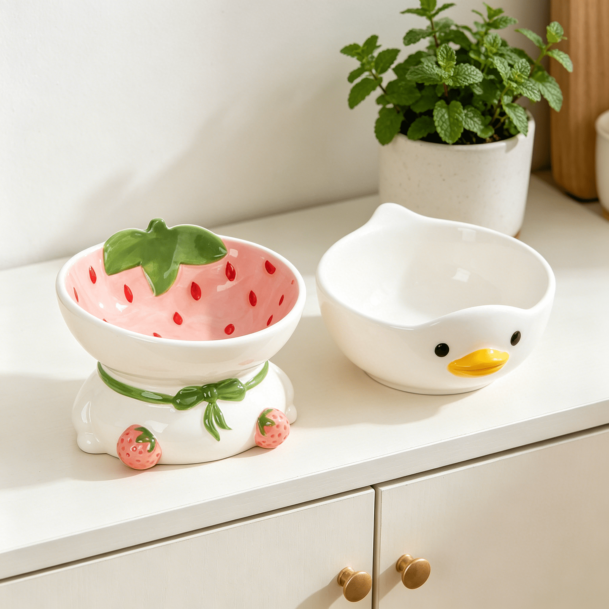 ACDANC 2026 New Ceramic Raised Cat Bowls Elevated Tilted Cat Food and Water Bowl Pet Feeder Dish for Cats and Dogs for Home,Kitchen,Pet Store,Travel