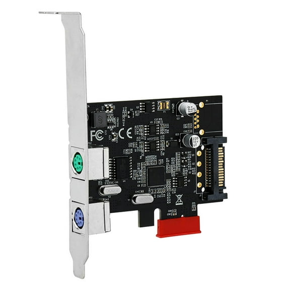 FOR PCIE To PS/2 Expansion Card for PS2 Mouse Keyboard PCI-E Round Port for Legacy Desktop PC SATA PS2 Expansion Card
