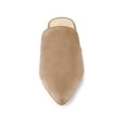 thumbnail image 6 of BLISSFUL STEP Women's Casual Pointy Toe Flat Slides Mules Shoes Camel 6, 6 of 7