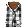 thumbnail image 3 of Youclos Men's Flannel Plaid Shirts Long Sleeve Corduroy Collar Buffalo Shirt with Pocket, 3 of 8