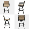 thumbnail image 6 of Pellebant Set of 2 Outdoor Swivel Bar Stools Patio Aluminum Bar Chairs in Brown, 6 of 8