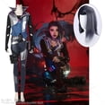 thumbnail image 2 of Disfraz de Cosplay de Valorant Fade para mujer adulta, pelucas, abrigo, pantalones, riñonera, cinturón, zapatos, botas, trajes para fiesta de carnaval y Halloween, 2 of 5