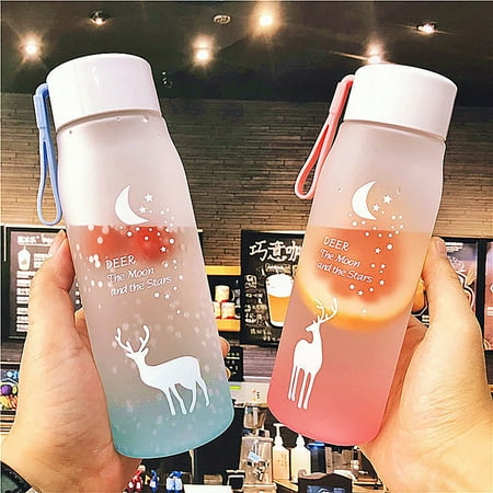 

560ml Water Bottle Wide Mouth Leak-proof PC Unbreakable Lidded Drinking Cup Household Supplies