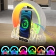 thumbnail image 1 of Reloj despertador con luz ambiental LED con altavoz Bluetooth incorporado - A, 1 of 5
