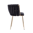 thumbnail image 3 of 18 Inch Velvet Dining Chairs, Modern Dining Chair with Golden Metal Legs, Simple Upholstered Dining Chairs, Accent Desk Chair Dining Room, Kitchen, Vanity, Living Room(Black,Set of 8), 3 of 10