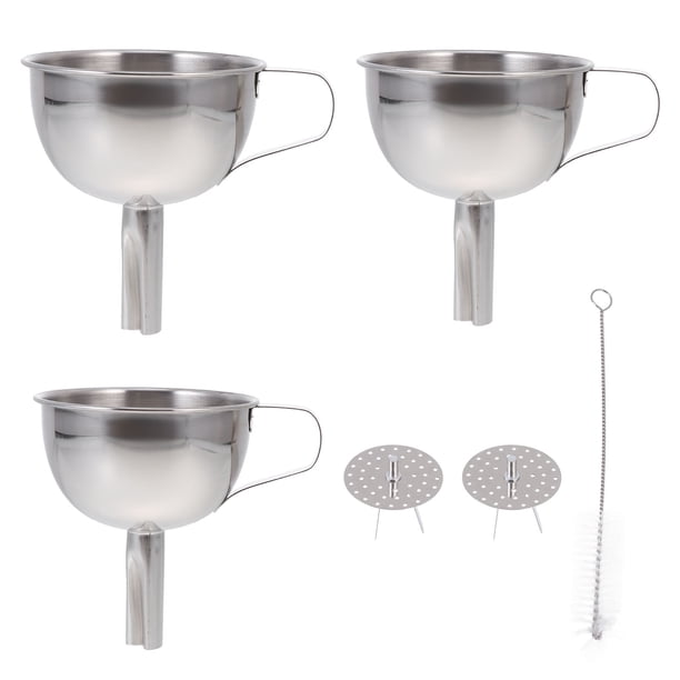 1 set Cocina Accesorios de embudo Mini Hoppers Fondos de acero inoxidable (Plata)