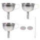 thumbnail image 1 of 1 set Cocina Accesorios de embudo Mini Hoppers Fondos de acero inoxidable (Plata), 1 of 5