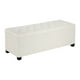 thumbnail image 1 of Banco otomano de almacenamiento VEVOR, banco de pie de cama capitoné con bolsillos laterales, baúl de almacenamiento tapizado abatible con estructura metálica, otomano de cama de lino, beige, 1 of 9