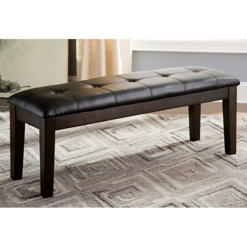 Ashley Haddigan Large Upholstered Dining Bench In Dark Brown Ashley Haddigan Large Upholstered