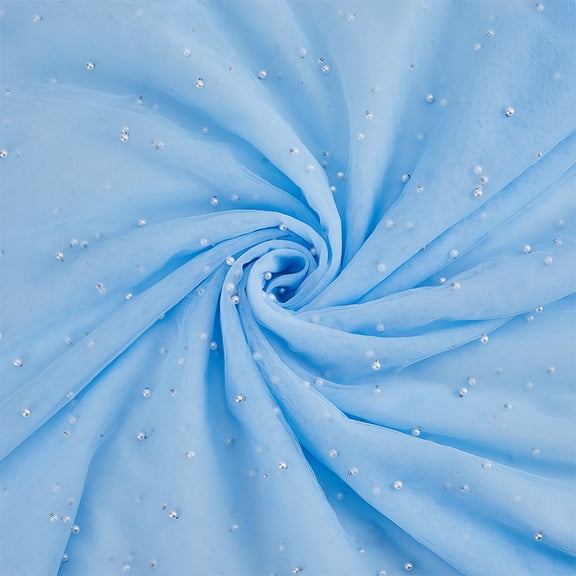 4 Yards Pearl Tablecloth Sky Blue Lace Pearl Tulle Fabric Sewing DIY Craft Long Beaded Tulle Dessert Table Cloth Romantic Wedding Veil Tulle Arch