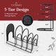 thumbnail image 5 of Organizador de ollas y sartenes Cuisinel – Estante para sartenes resistente de 15.0 in – Paquete de 2 – Almacenamiento de organización de encimera/gabinete de cocina – Soporte para tabla de cortar de, 5 of 5