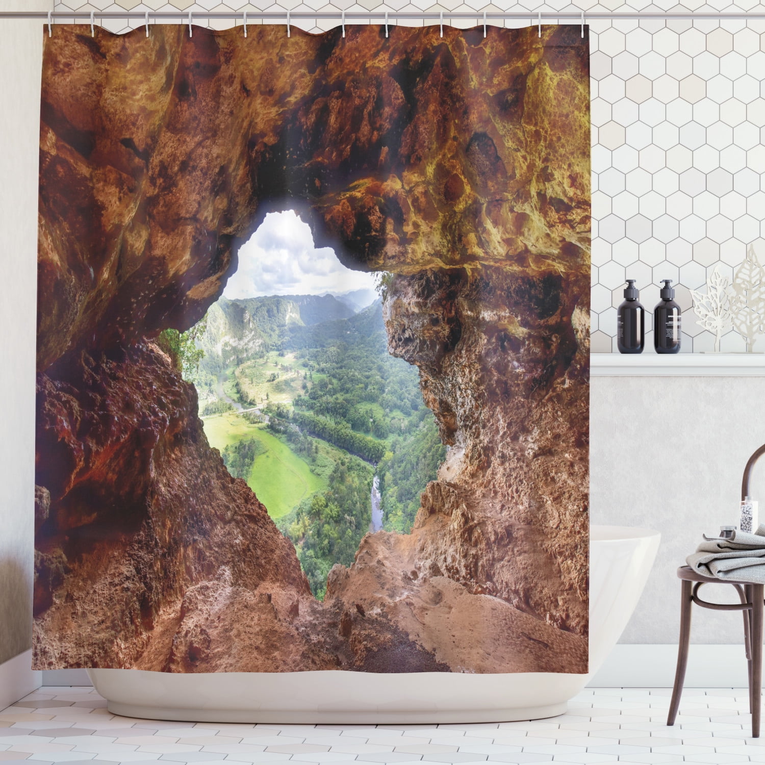 Puerto Rico Shower Curtain, View Through the Window Cave in Arecibo