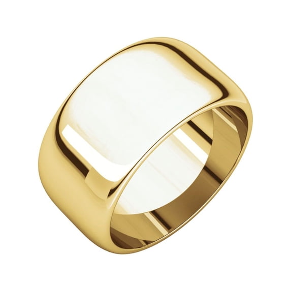 10mm Half Round Band in 14k Yellow Gold - Size 10