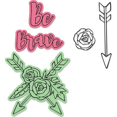 Sizzix Framelits Die & Stamp Set By Jen Long -Be Brave