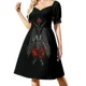 thumbnail image 1 of Vestido de manga corta con símbolo satánico de Baphomet. Vestidos para ocasiones especiales, atuendos para festivales., 1 of 7