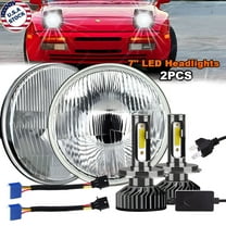 For Porsche 944 1983-1991 Pair 7" inch Round LED Headlights Hi-Low Beam H4 9003