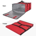 thumbnail image 4 of Large Insulated Pizza Carrier Bag for up to 4 Count 18" Pizzas with Ventilation and Zippered Closure for Pizza Delivery, Food Deliveries and Food Transport in Red in 20"L x 20"W x 10"H, 4 of 6