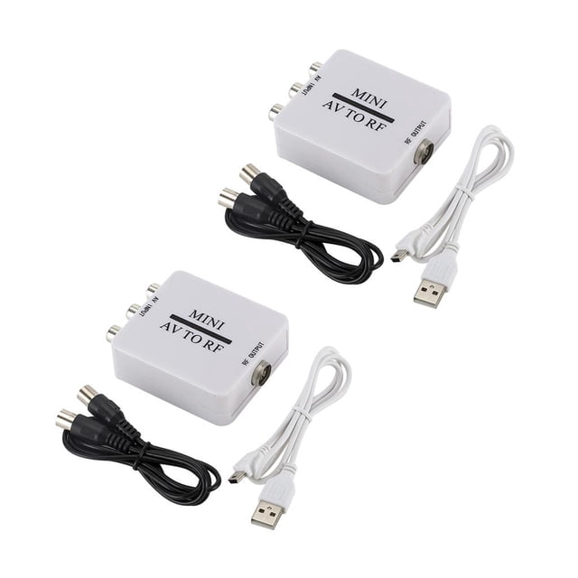 Caja de Convertidor de Video CUTICAT 2 Unids RCA AV CVSB Adaptador RF 67.25Mhz 61.25Mhz