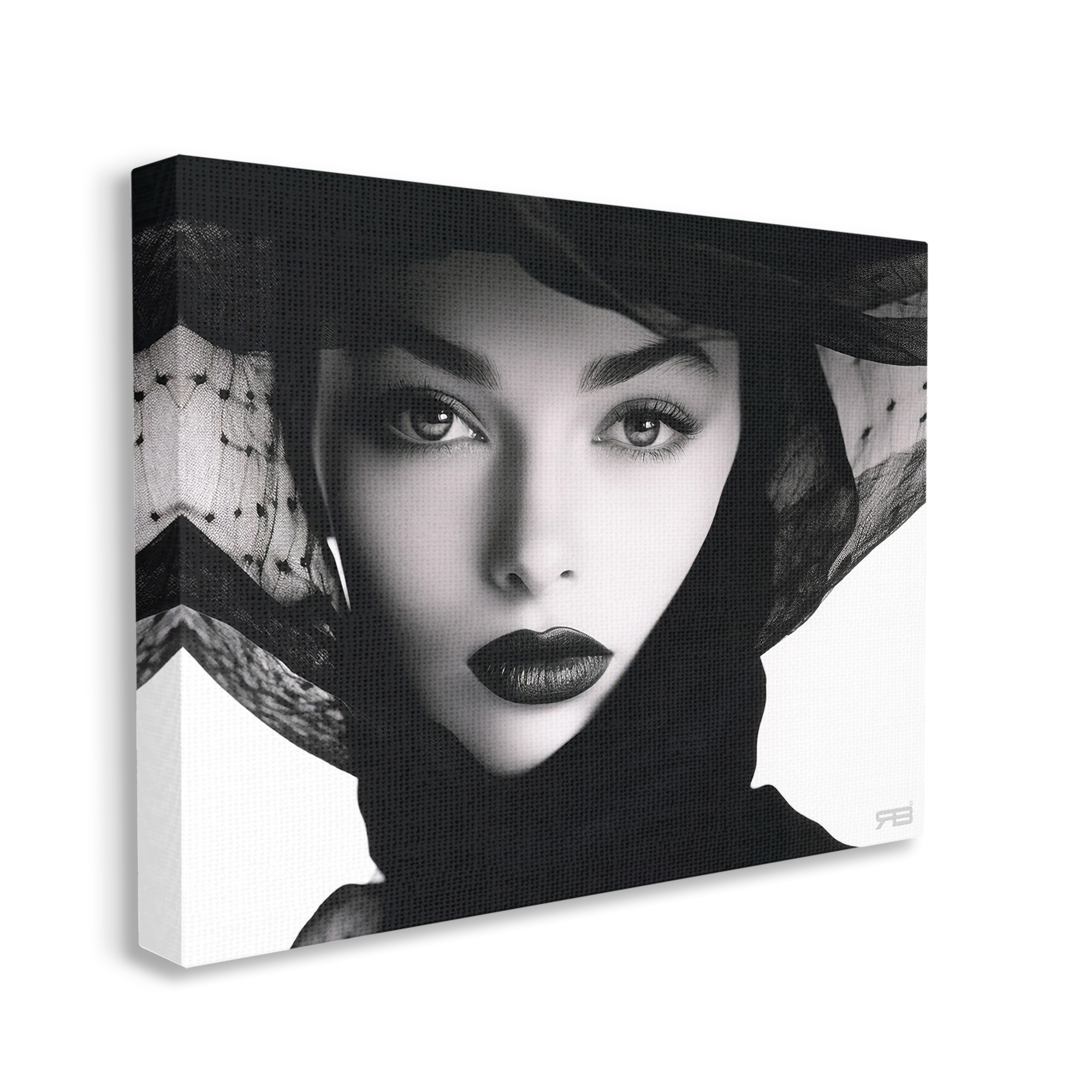 Stupell Industries Woman with Black Veil Beauty & Fashion Painting Gallery Wrapped Canvas Art Print Wall Art, 48 x 36