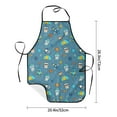 thumbnail image 4 of Naloa 1Pack Adjustable Bib Apron Waterdrop Resistant Cooking Kitchen Aprons for Women Men Chef, Teeth Cosmonaut Print, 4 of 5