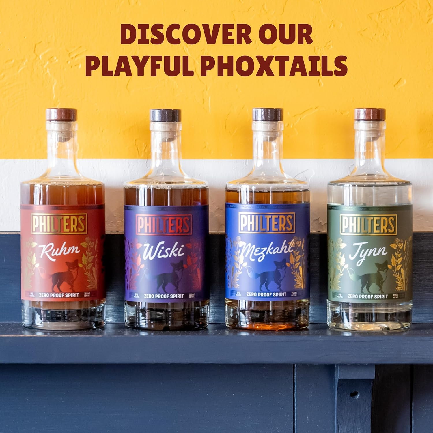 Philters Non-Alcoholic Mezkahl, Zero Proof Mezcal Spirit, Alternative Drink, Natural Flavors, 25 Fl Oz