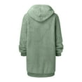 thumbnail image 6 of GEWSEY Womens Oversized Sherpa Jacket Fuzzy Fleece Jackets Zip Up Outerwear Teddy Bear Sweater Coats with Hood (Light Green, XXL), 6 of 6