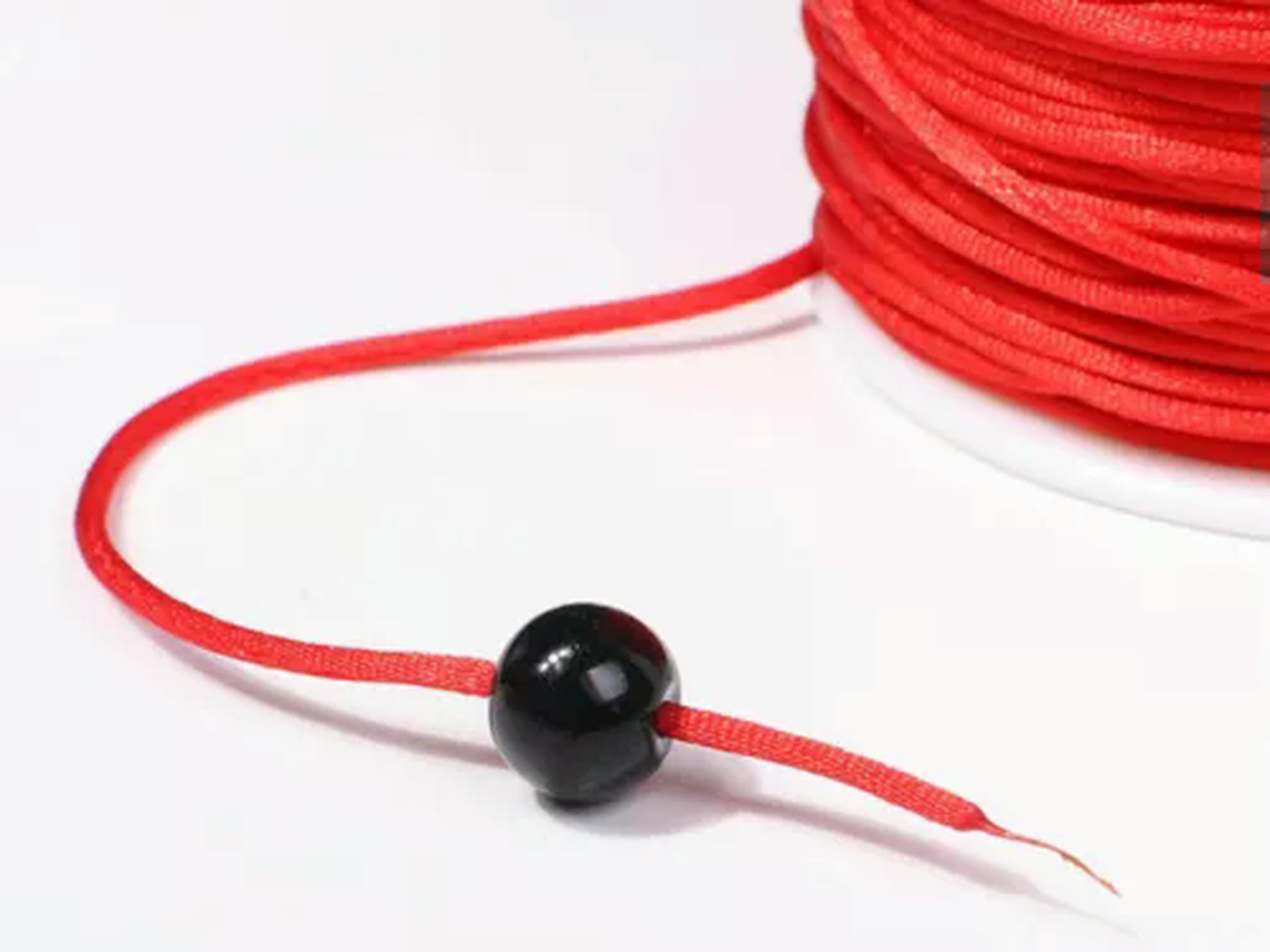 EOEMY 10 Roll 1mm Braided Macrame Satin Silk Cord Chinese Knot Nylon Rattail Thread-6# Green