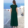 thumbnail image 5 of ANRABESS Womens Summer Maxi Dress V Neck Ruffle Sleeve Flowy Tiered Boho Casual Beach Vacation Sundress with Pockets, 5 of 9