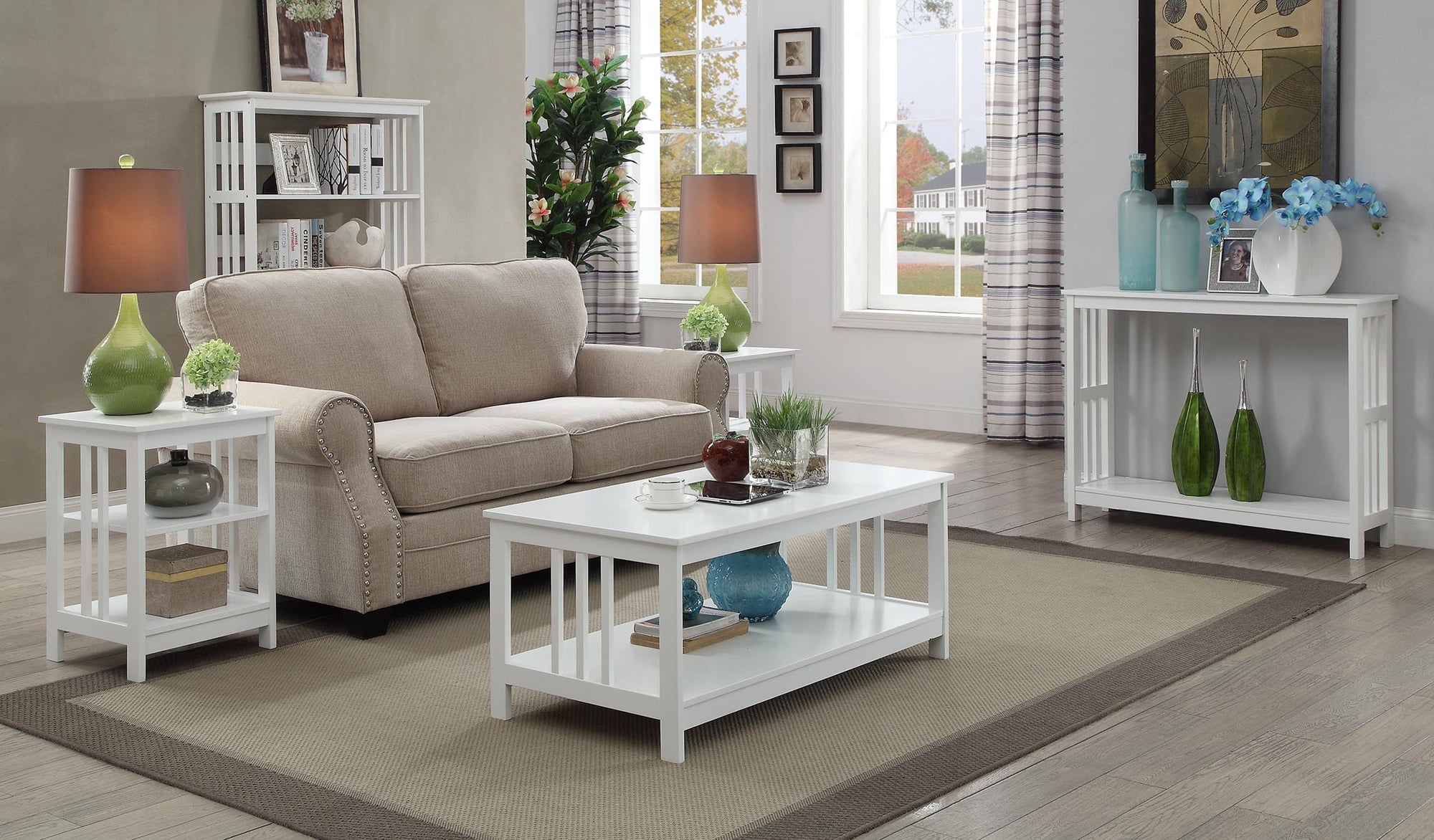 Convenience Concepts Mission End Table, White