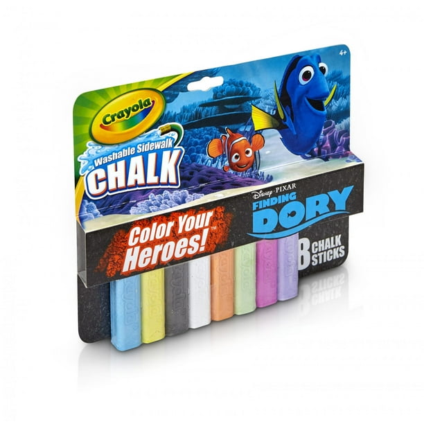 Download Crayola 8 Count Washable Sidewalk Chalk, Color Your Heroes ...