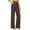 Brown, variant on Womens High Waisted Straight Leg Casual Dressy Pants Cotton Elastic Waist Summer Pants with Pockets Pull On Plain Work Pants Brown
