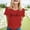 Red, variant on ATENAR T Shirts for Women Printed Shirts Crew Neck Short Sleeve Tops White XL