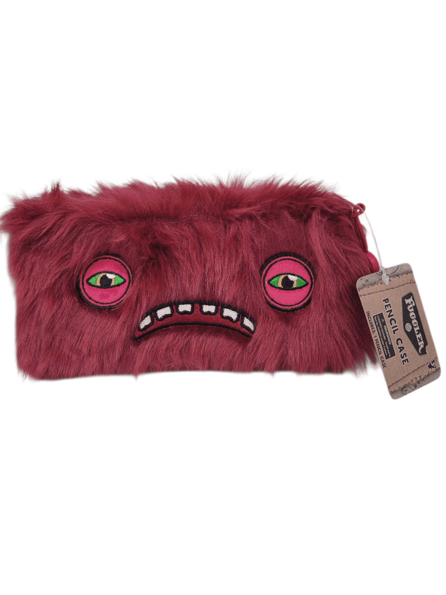Fuggler Fuzzy Red Pencil Case with 4 Sticker Packs