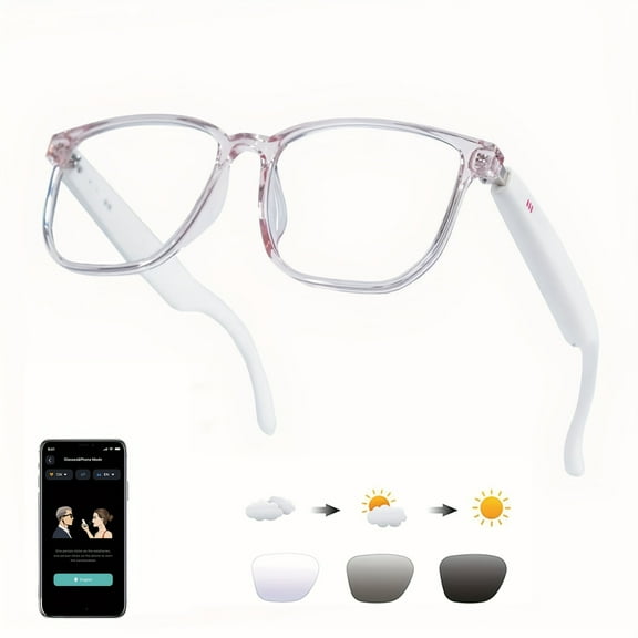 AI translation glasses, smart glasses supporting real-time translation in 160 languages, multi-functional audio glasses with HIFI sound quality, suitable for cycling and daily office work