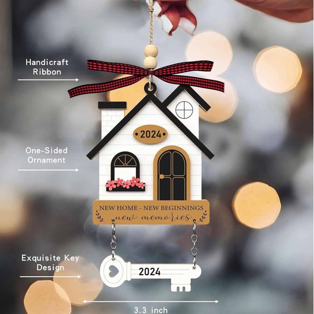 Colgante de Navidad onlyliua Doble Capa de Madera tallada Artesanía Decoración Del hogar