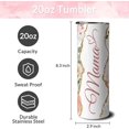 thumbnail image 3 of 20 oz Mom Skinny Tumblers with Lid and Straw, Mama Stainless Steel Vacuum Insulated Travel Coffee Mug Cup Water Bottle, Mama Birthday Gifts for Mother, 3 of 6